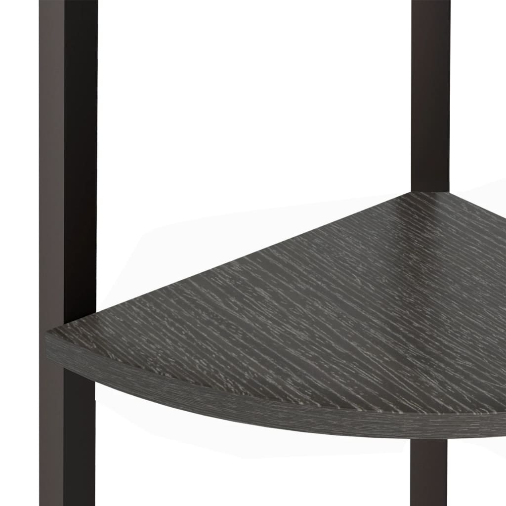 vidaXL Raft de colț cu 5 niveluri, negru, 45,5x31,5x180 cm vidaXL Raft de colț cu 5 niveluri, negru, 45,5x31,5x180 cm