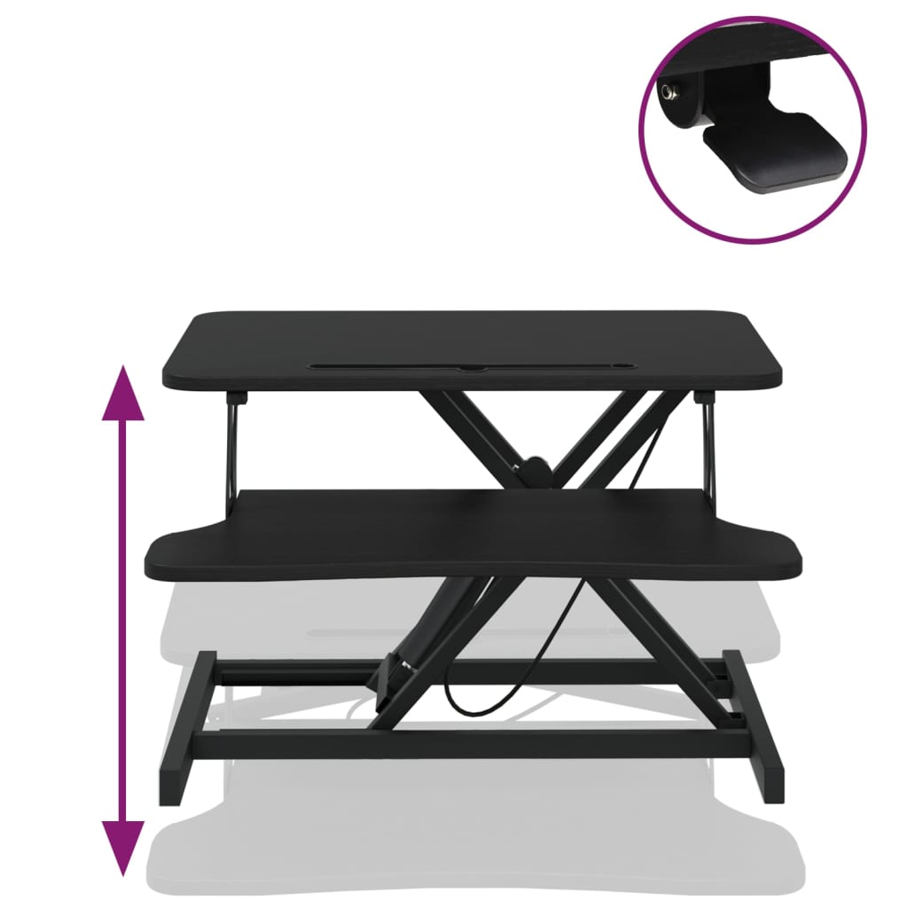 vidaXL Stație de lucru reglabilă 60x40x(13-41,5)cm oțel lemn prelucrat