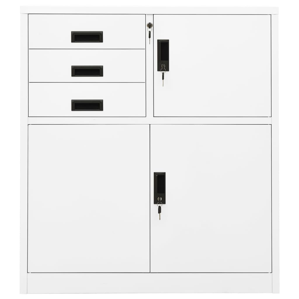 vidaXL Dulap de birou, alb, 90x40x102 cm, oțel