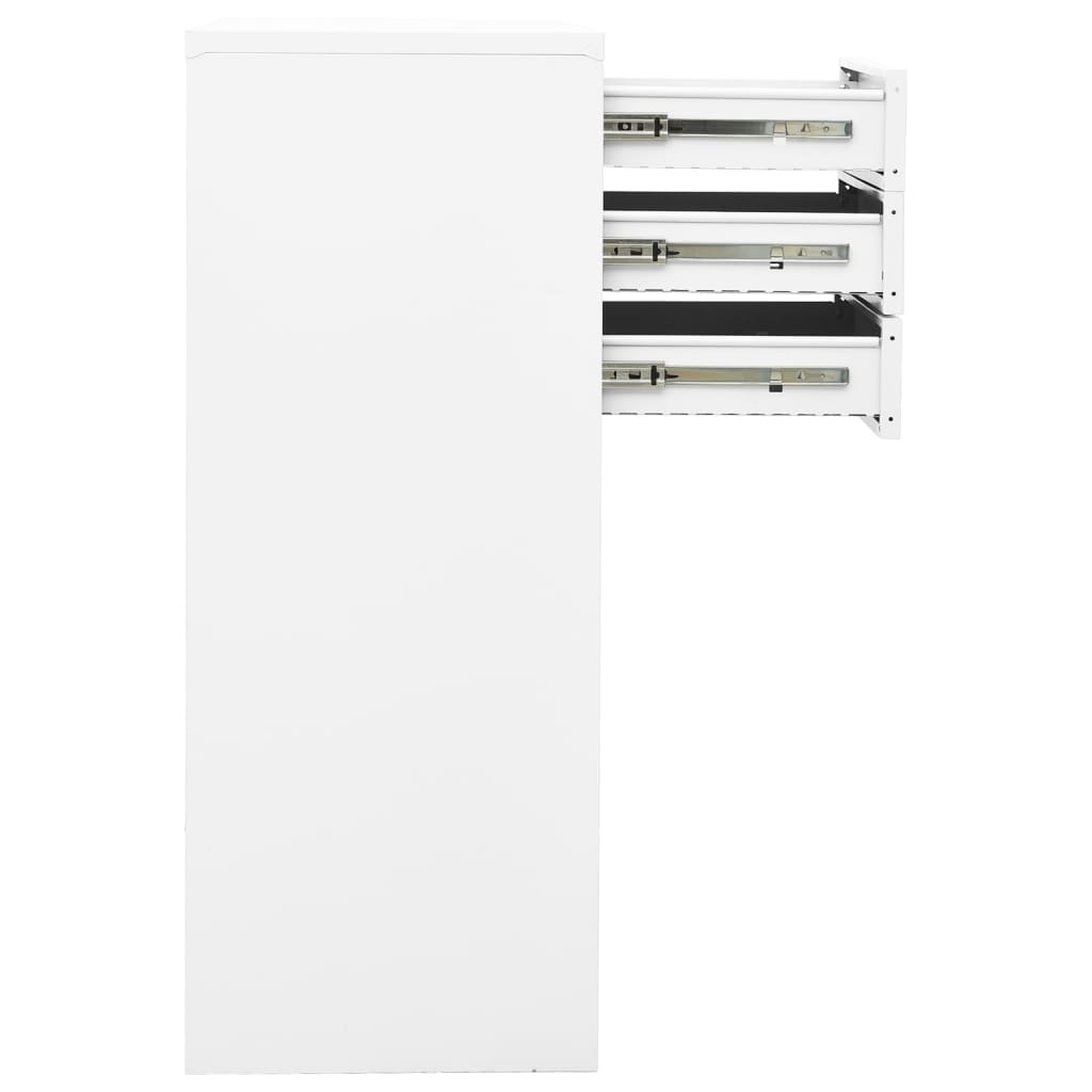 vidaXL Dulap de birou, alb, 90x40x102 cm, oțel