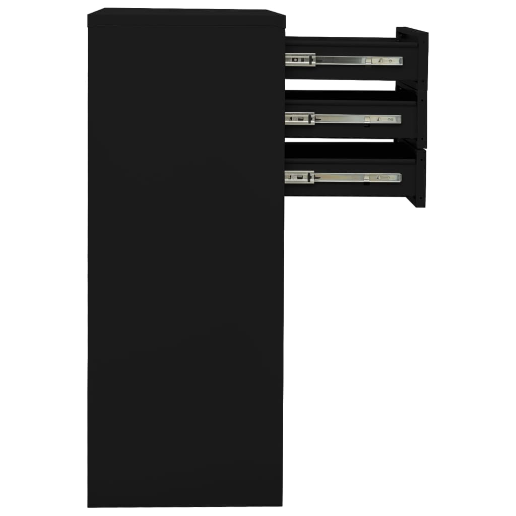 vidaXL Dulap de birou, negru, 90x40x102 cm, oțel