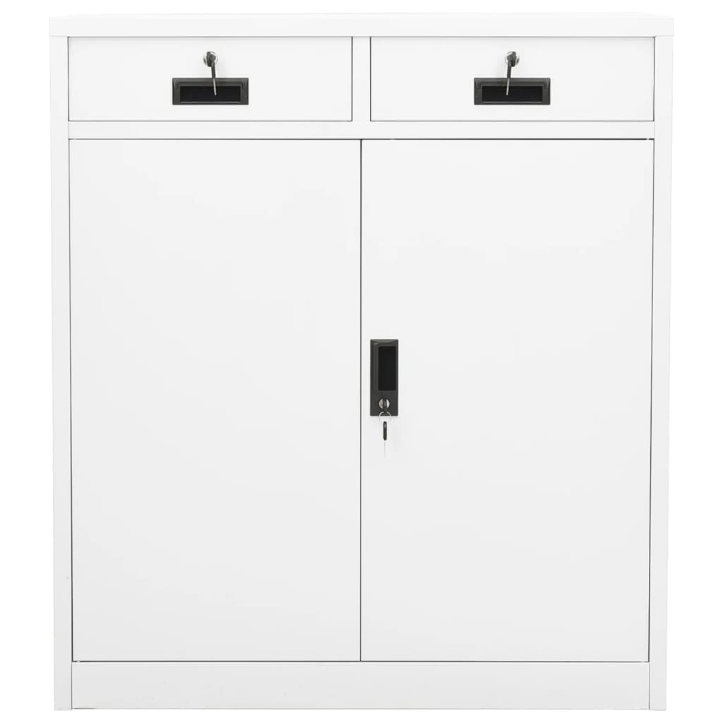 vidaXL Dulap de birou, alb, 90x40x102 cm, oțel