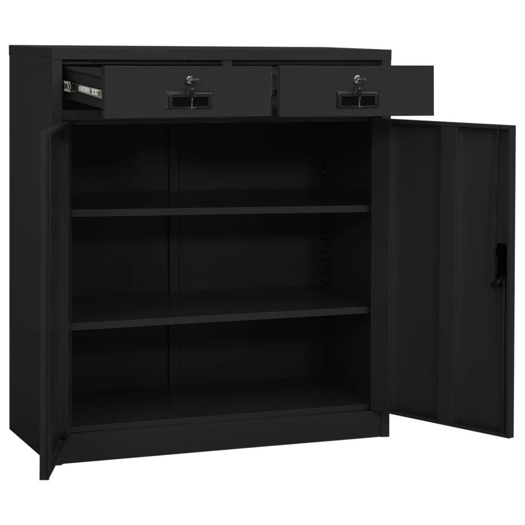 vidaXL Dulap de birou, antracit, 90x40x102 cm, oțel