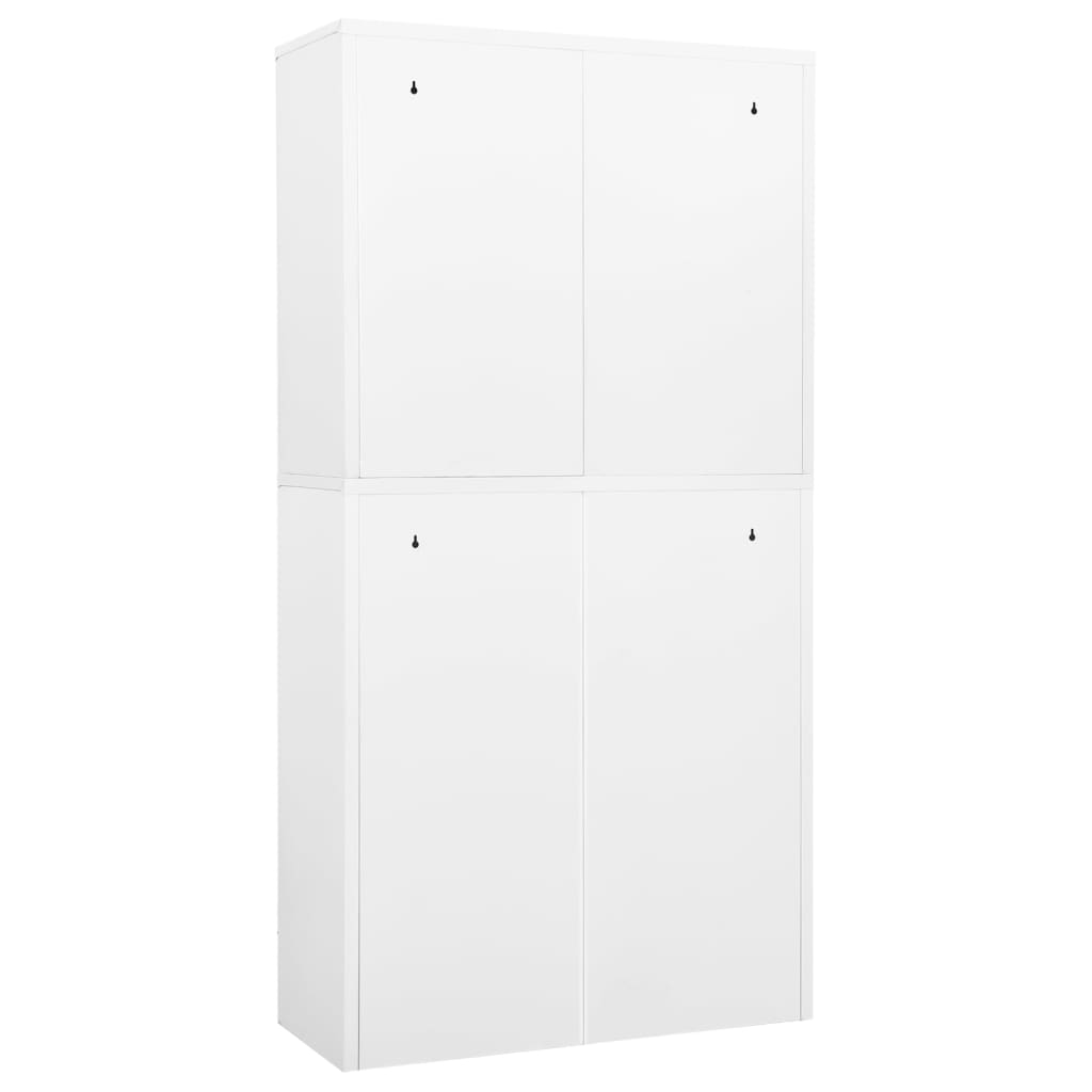 vidaXL Dulap de birou, alb, 90x40x180 cm, oțel