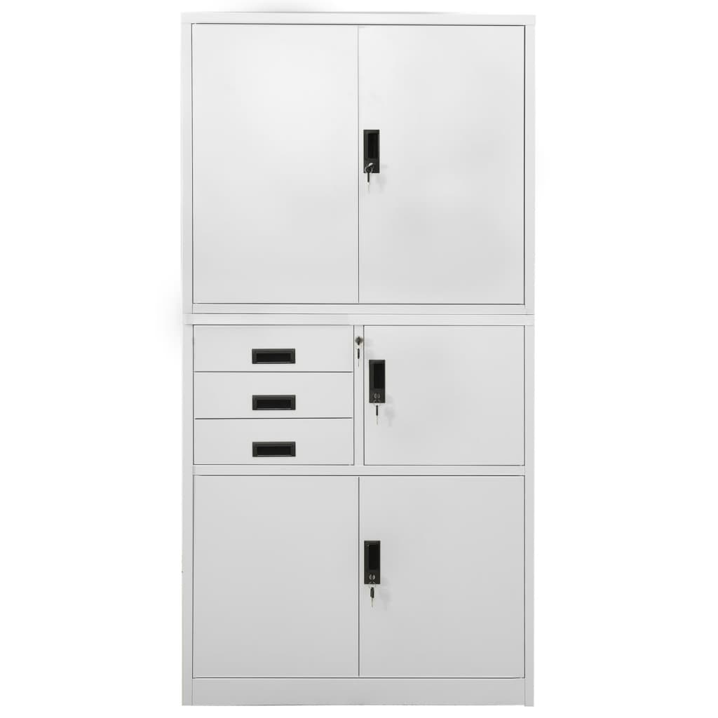 vidaXL Dulap de birou, gri deschis, 90x40x180 cm, oțel vidaXL Dulap de birou, gri deschis, 90x40x180 cm, oțel