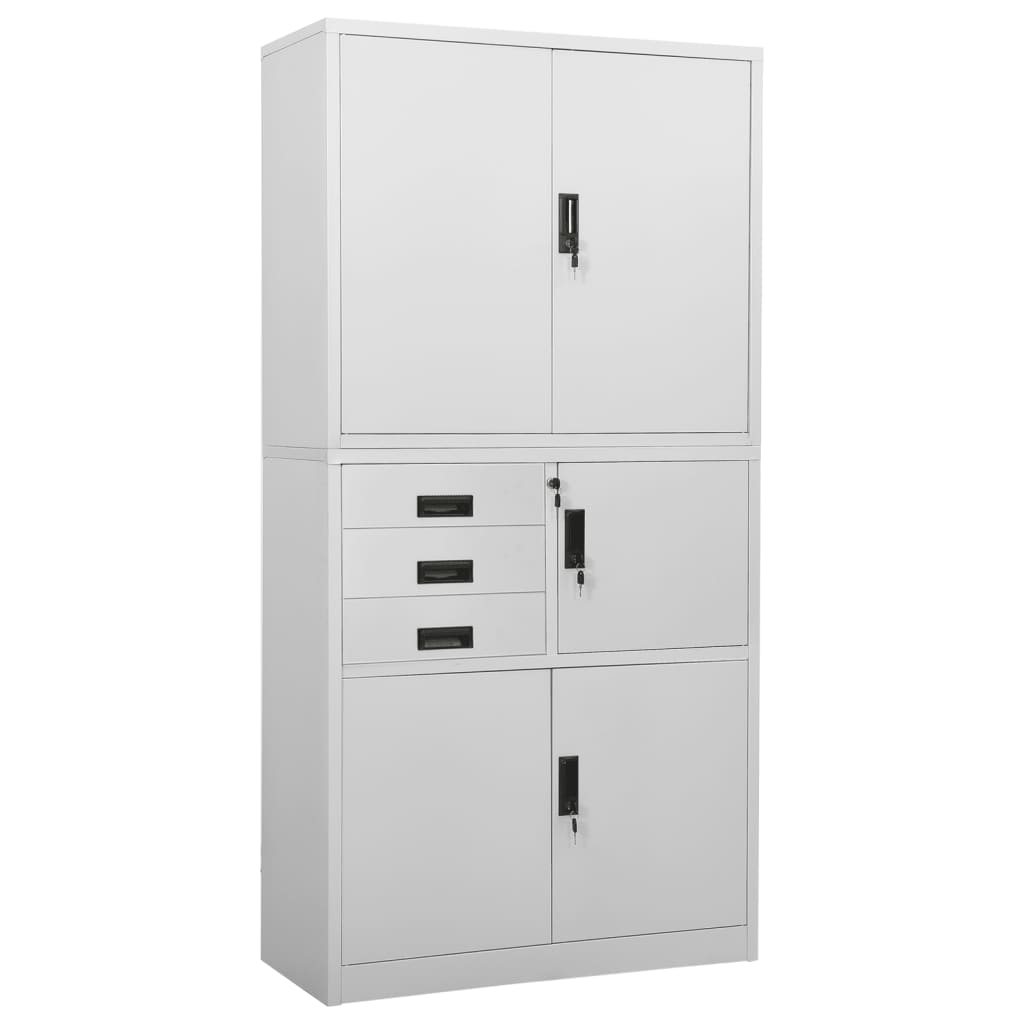 vidaXL Dulap de birou, gri deschis, 90x40x180 cm, oțel vidaXL Dulap de birou, gri deschis, 90x40x180 cm, oțel