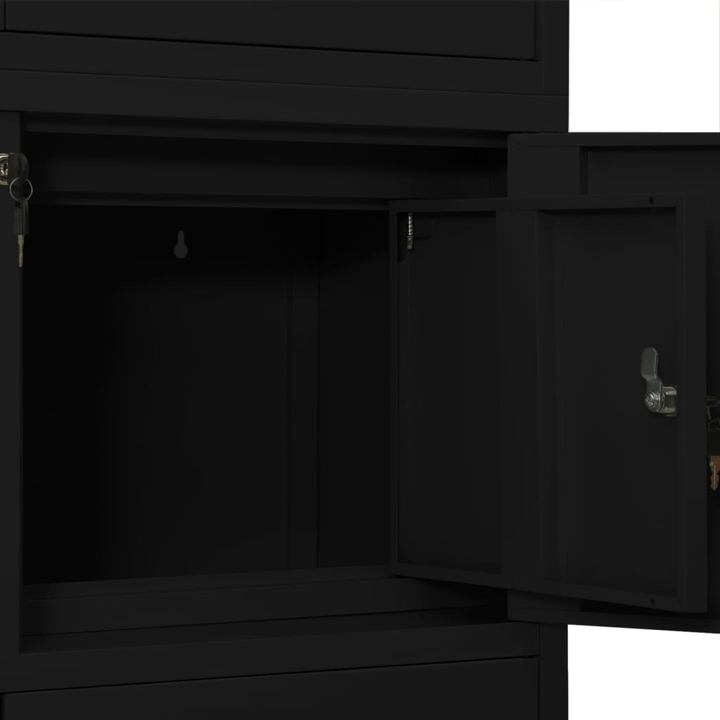 vidaXL Dulap de birou, negru, 90x40x180 cm, oțel