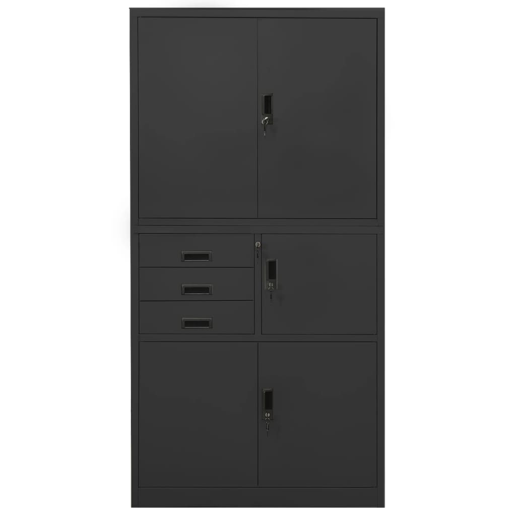 vidaXL Dulap de birou, antracit, 90x40x180 cm, oțel