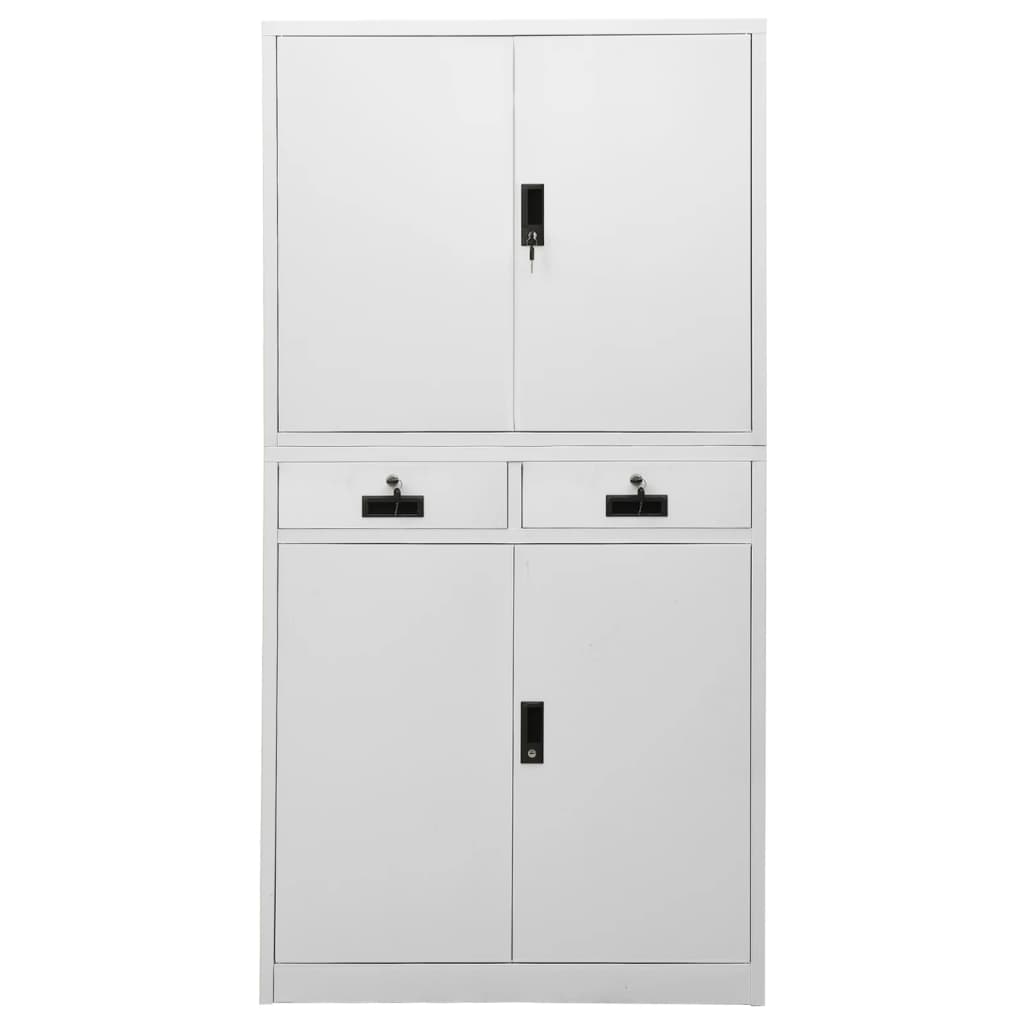 vidaXL Dulap de birou, gri deschis, 90x40x180 cm, oțel