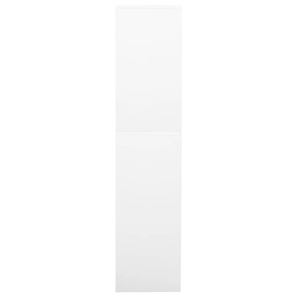 vidaXL Dulap de birou, alb, 90x40x180 cm, oțel/sticlă securizată