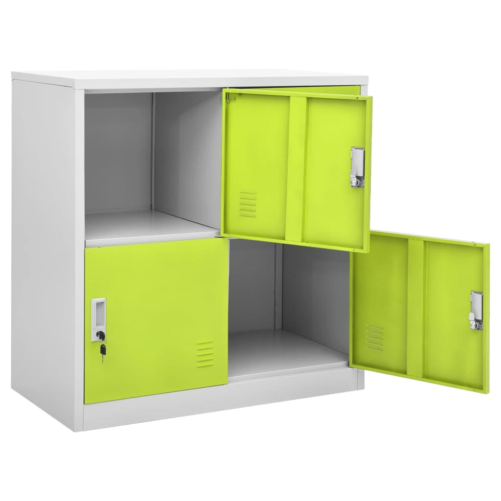 vidaXL Dulap vestiar, gri deschis și verde, 90x45x92,5 cm, oțel