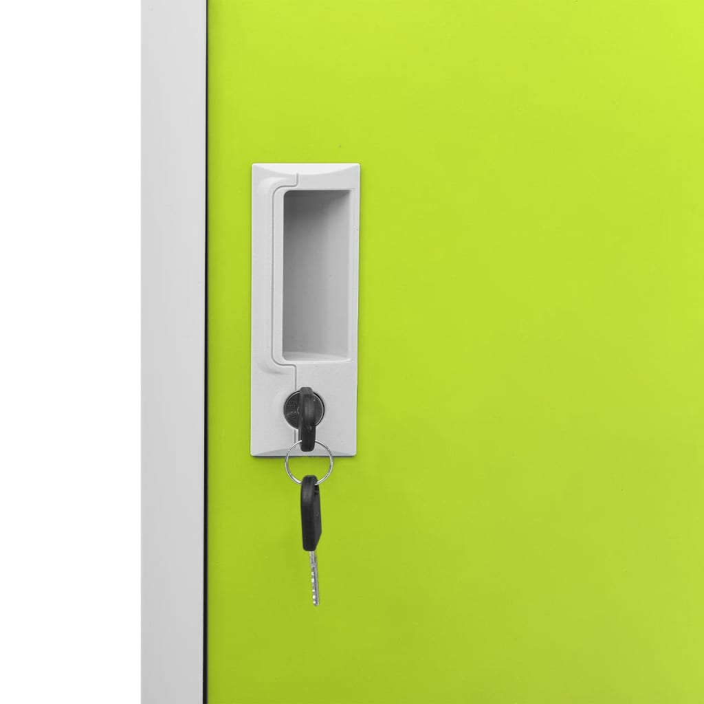 vidaXL Dulap vestiar, gri deschis și verde, 90x45x92,5 cm, oțel