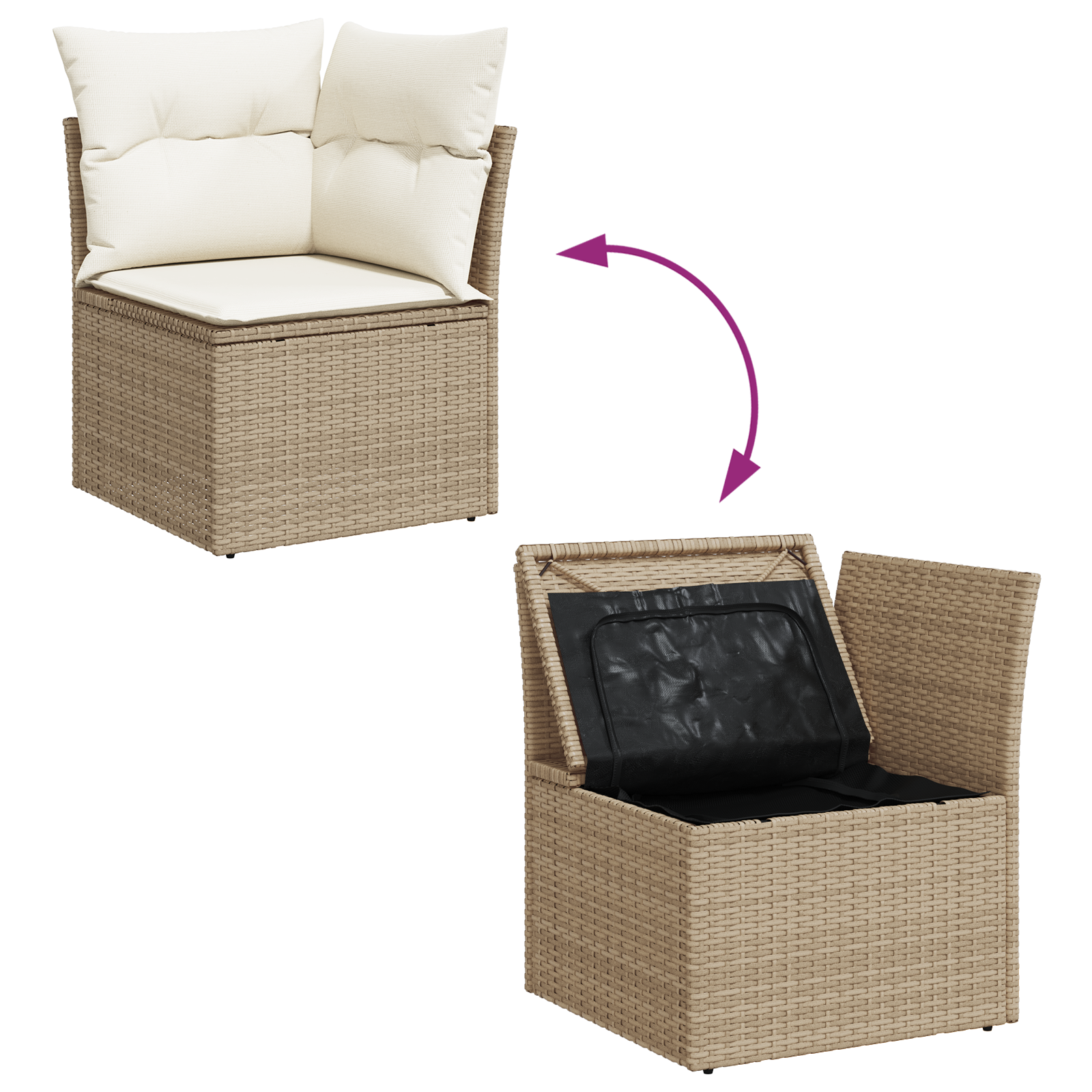 vidaXL Set de canapele pentru grădină cu pernă 8 pcs Bej și crem