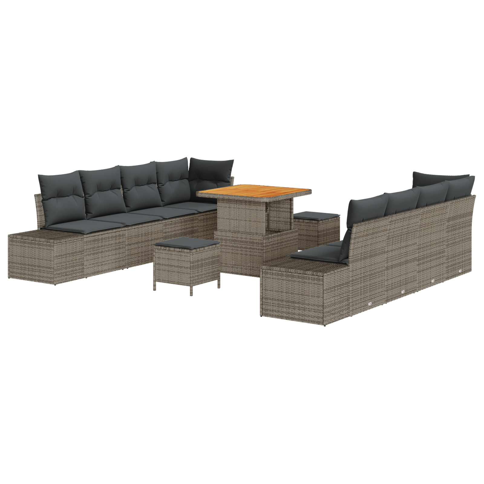 vidaXL Set de canapele pentru grădină 11 pcs Gri deschis și gri închis