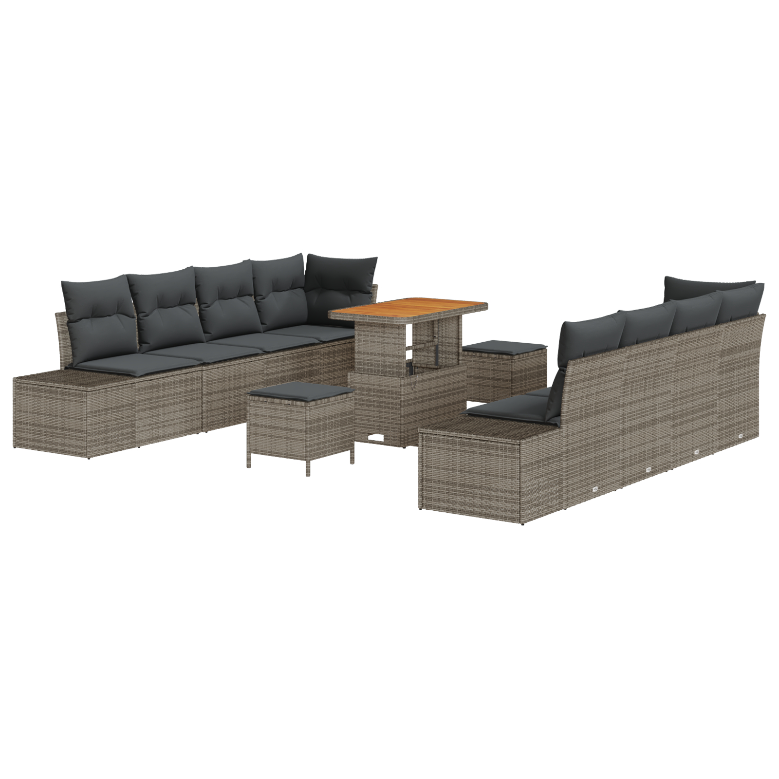 vidaXL Set de canapele pentru grădină 11 pcs Gri deschis și gri închis
