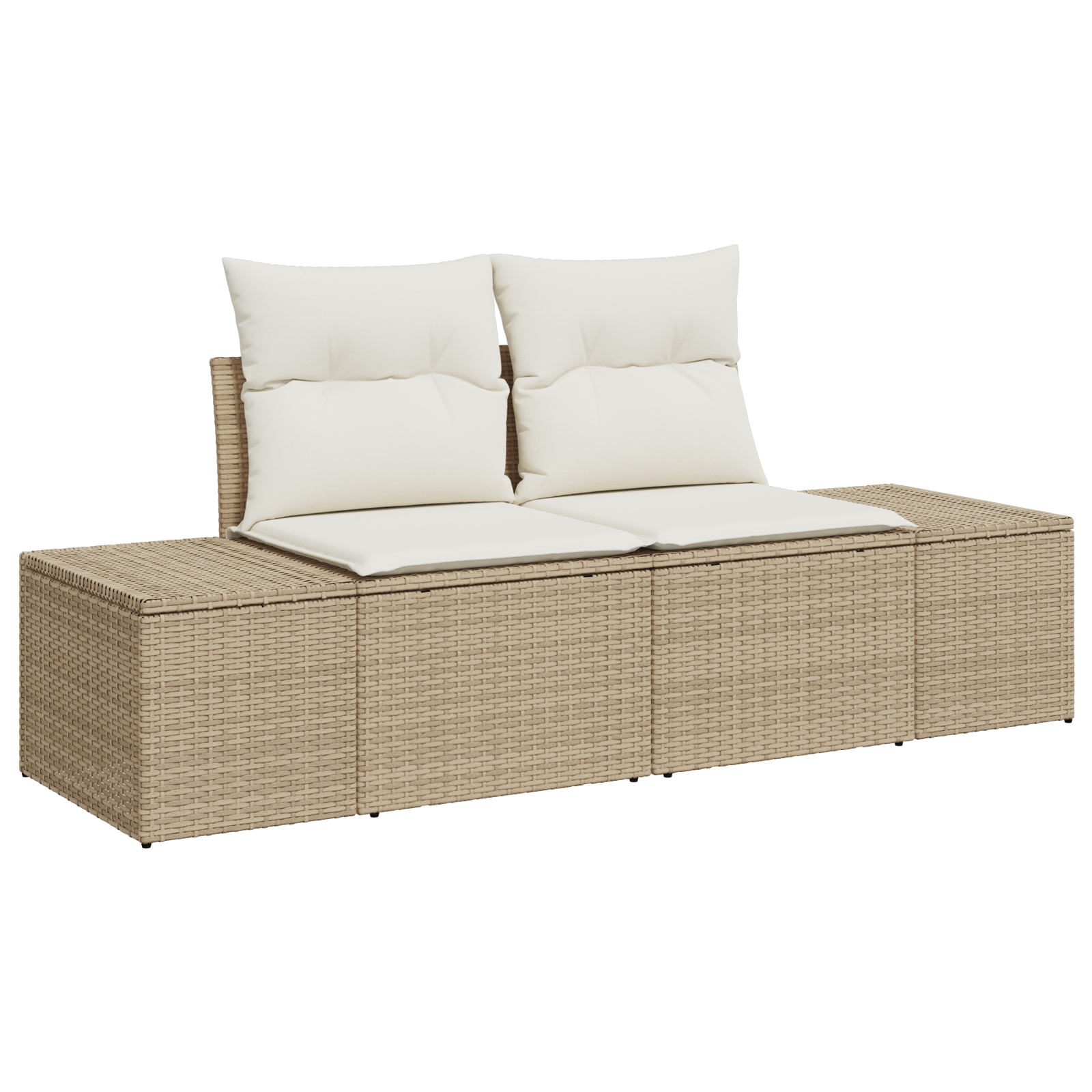 vidaXL Set de canapele pentru grădină cu pernă 12 pcs Bej Rattan poli