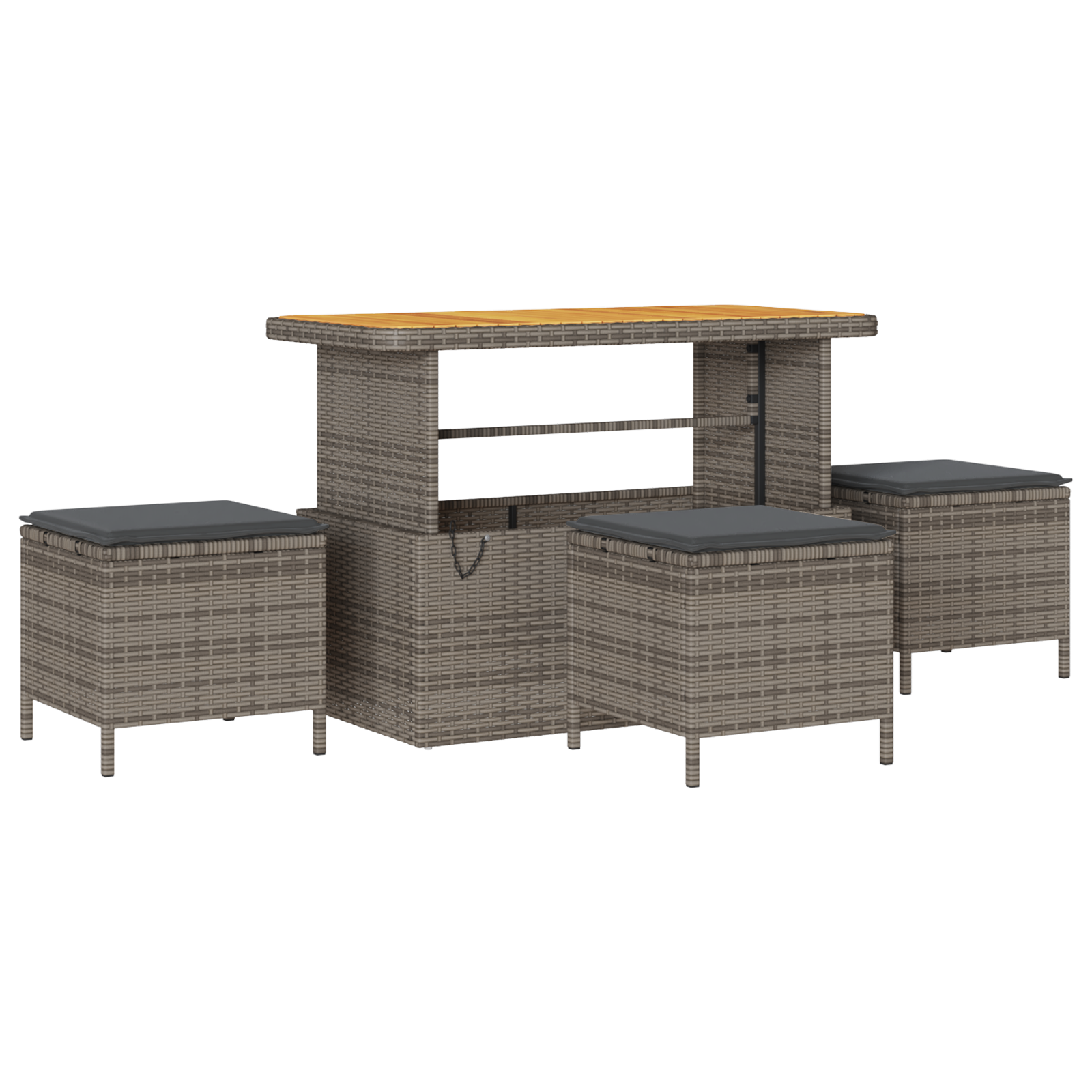 Set canapea de grădină vidaXL 10 piese cu perne Gri Ratan Acacia Set canapea de grădină vidaXL 10 piese cu perne Gri Ratan Acacia