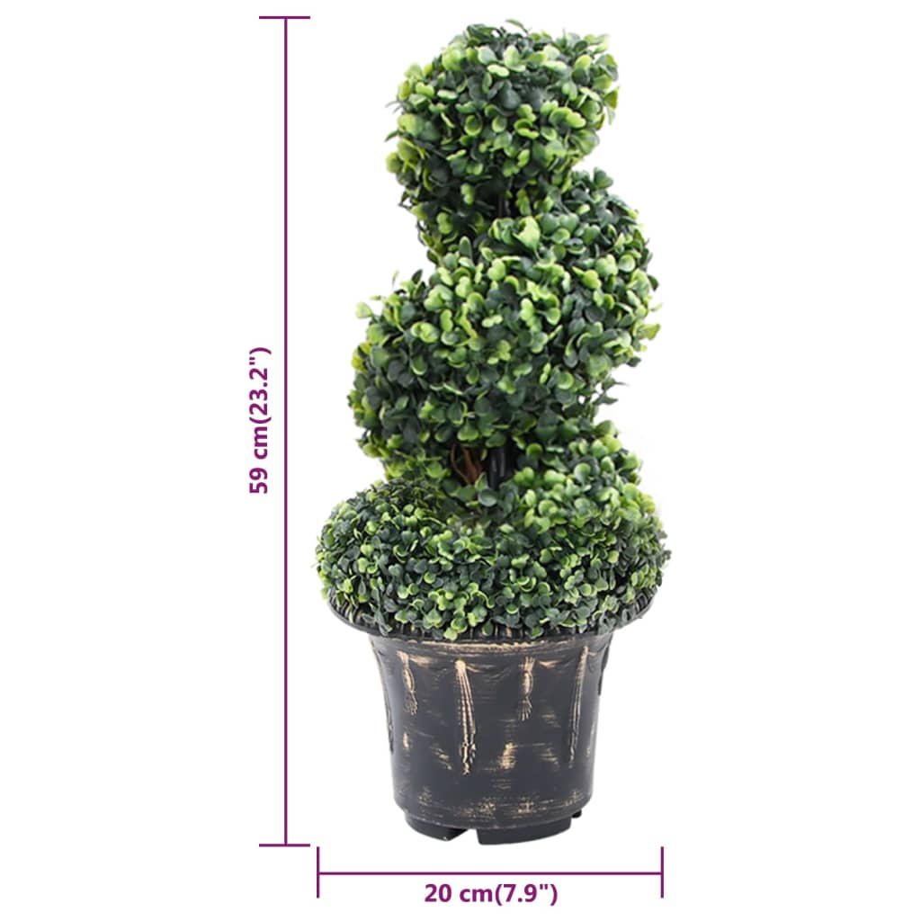 vidaXL Plantă artificială de cimișir cu ghiveci, verde, 59 cm, spirală vidaXL Plantă artificială de cimișir cu ghiveci, verde, 59 cm, spirală