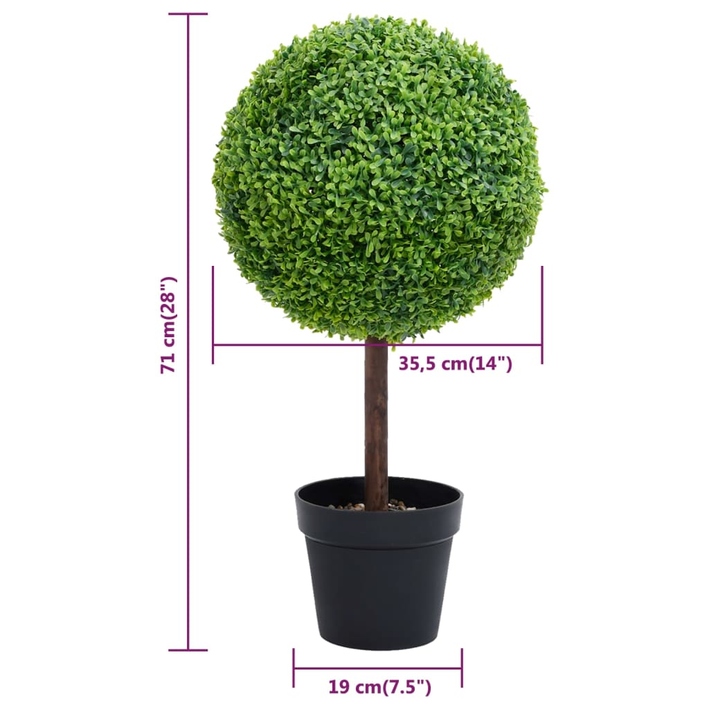 vidaXL Plantă artificială cimișir cu ghiveci, verde, 71cm, formă minge vidaXL Plantă artificială cimișir cu ghiveci, verde, 71cm, formă minge