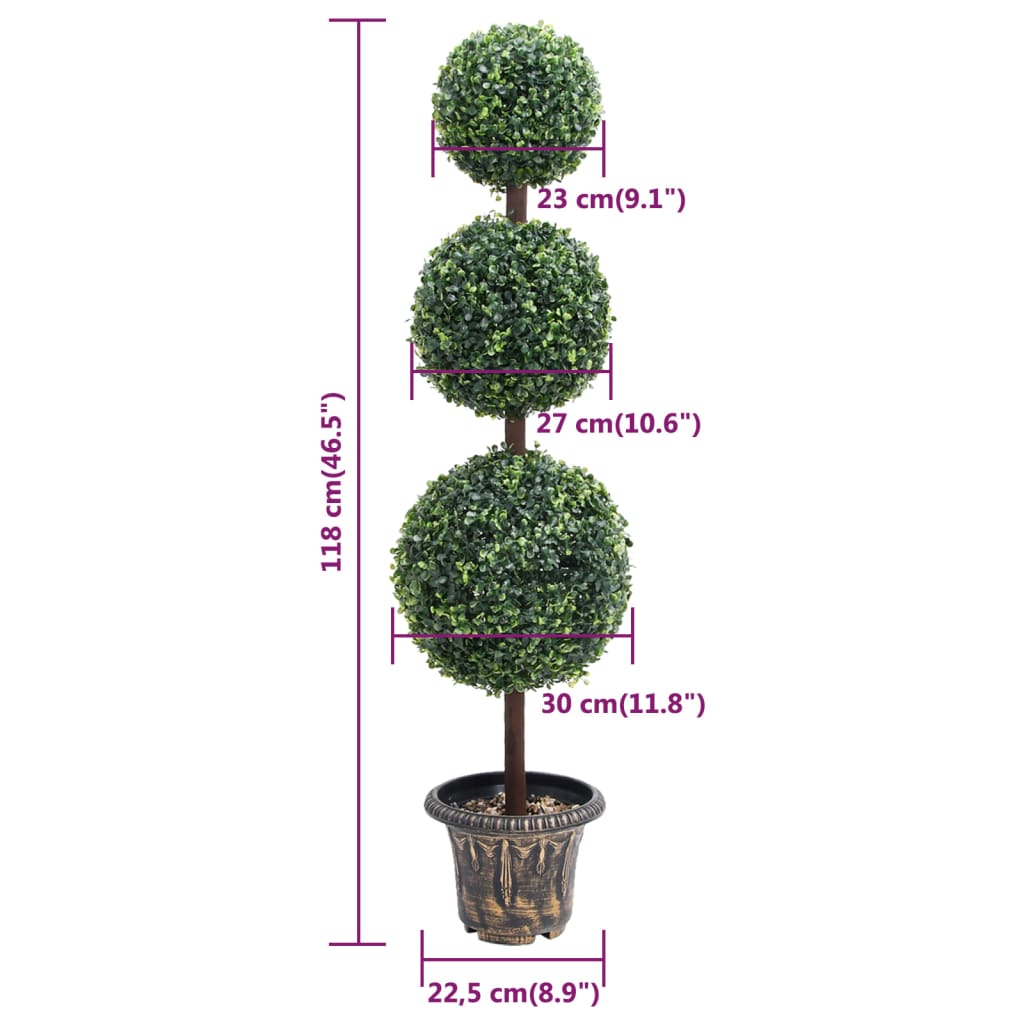 vidaXL Plantă artificială cimișir cu ghiveci verde 118cm formă minge vidaXL Plantă artificială cimișir cu ghiveci verde 118cm formă minge