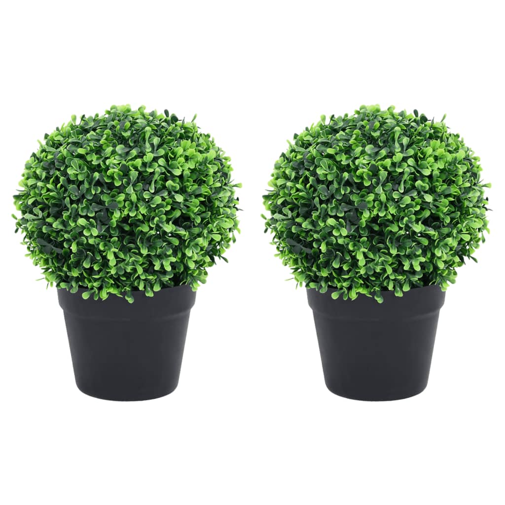 vidaXL Plante artificiale cimișir cu ghiveci, 2 buc. verde 32 cm minge vidaXL Plante artificiale cimișir cu ghiveci, 2 buc. verde 32 cm minge