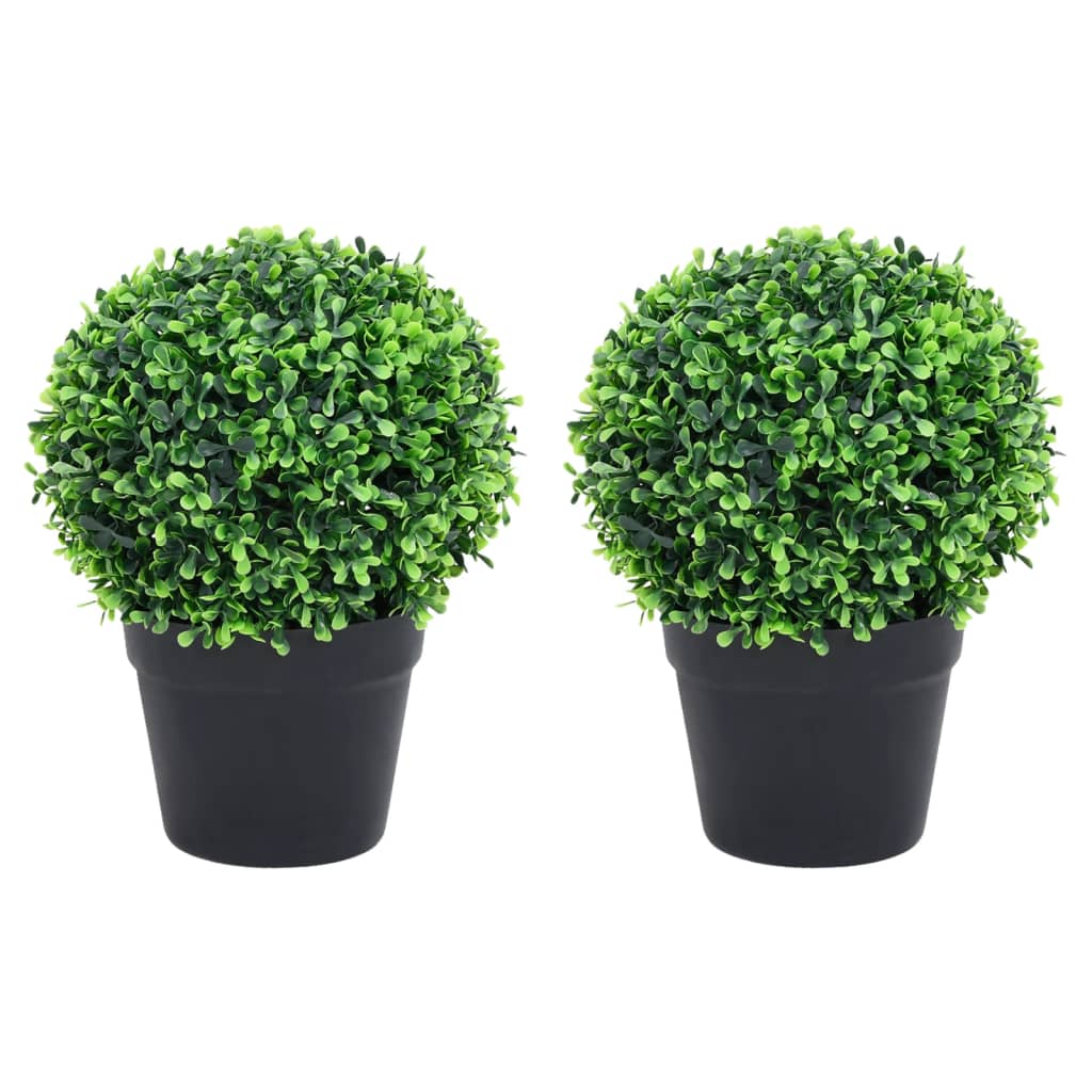vidaXL Plante artificiale cimișir cu ghiveci, 2 buc. verde 27 cm minge vidaXL Plante artificiale cimișir cu ghiveci, 2 buc. verde 27 cm minge