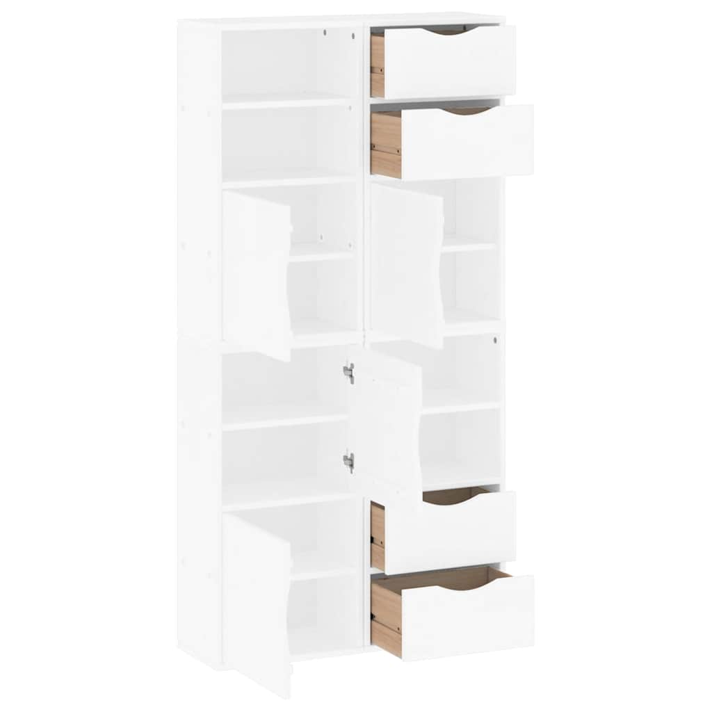 vidaXL Dulapuri laterale 4 buc ODDA alb 40x24x79 cm lemn masiv de pin