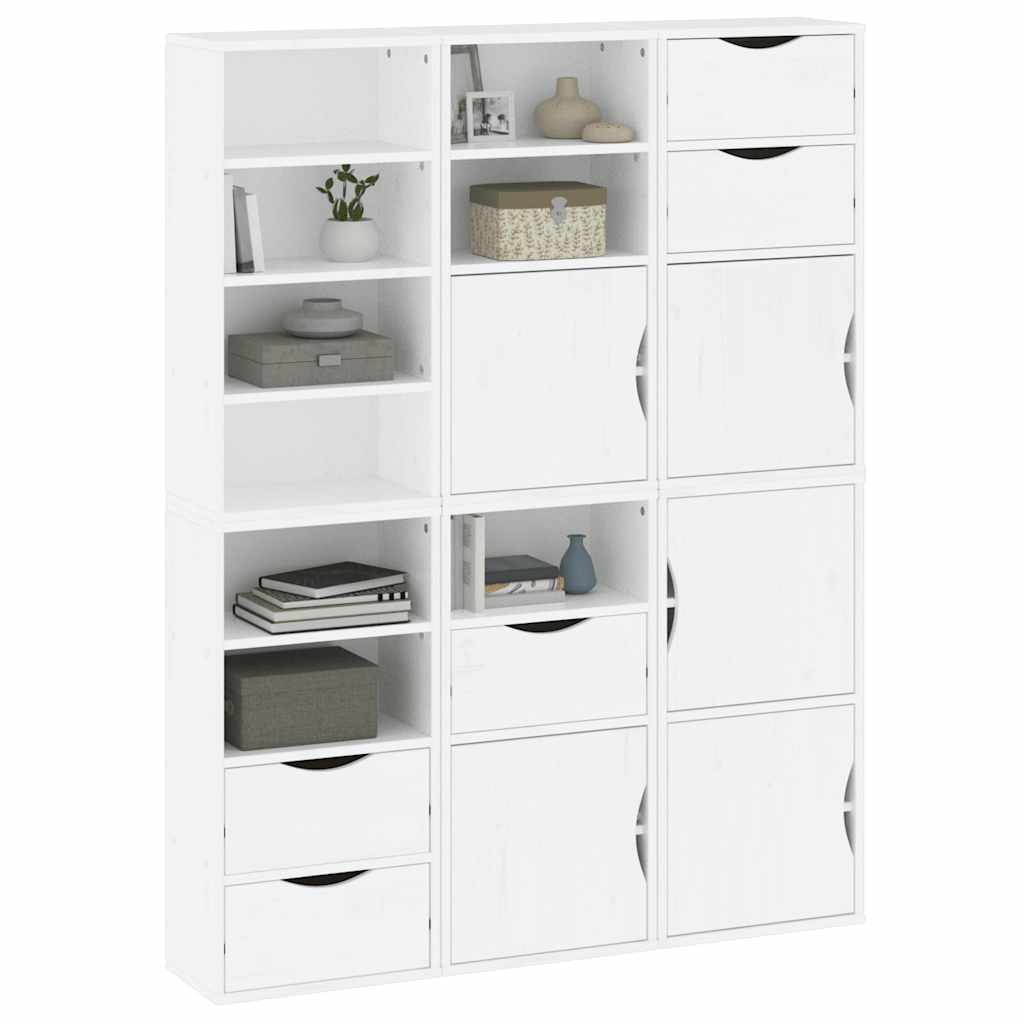 vidaXL Dulapuri laterale 6 buc ODDA alb 40x24x79 cm lemn masiv de pin
