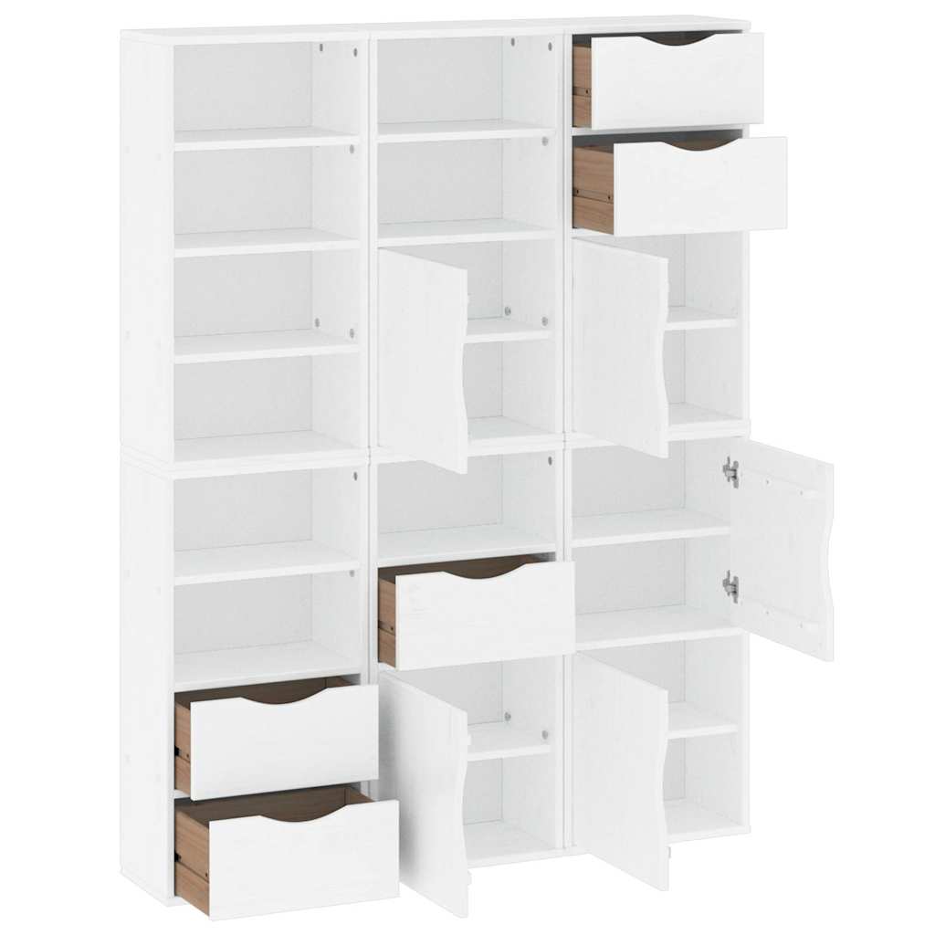 vidaXL Dulapuri laterale 6 buc ODDA alb 40x24x79 cm lemn masiv de pin