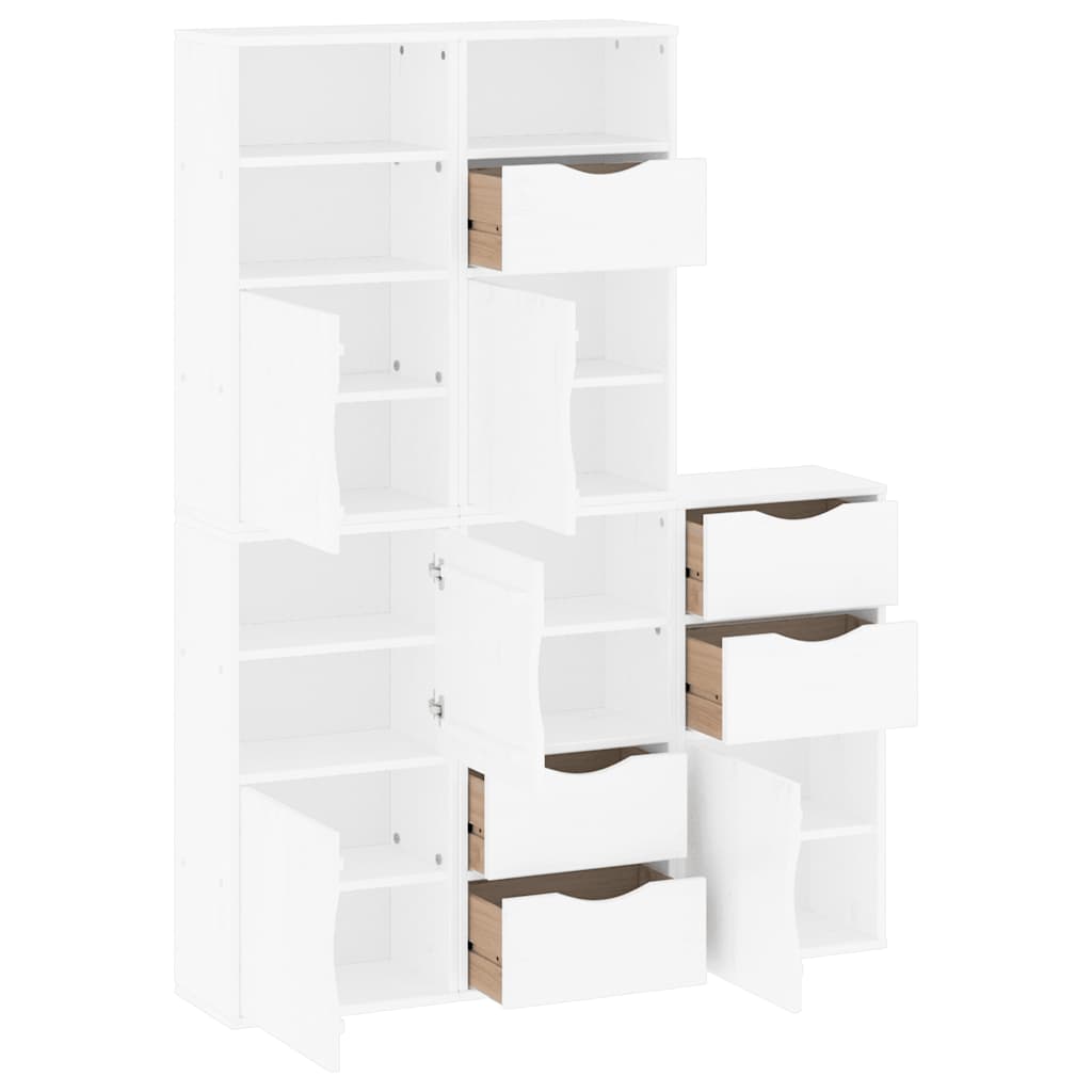 vidaXL Dulapuri laterale 5 buc ODDA alb 40x24x79 cm lemn masiv de pin