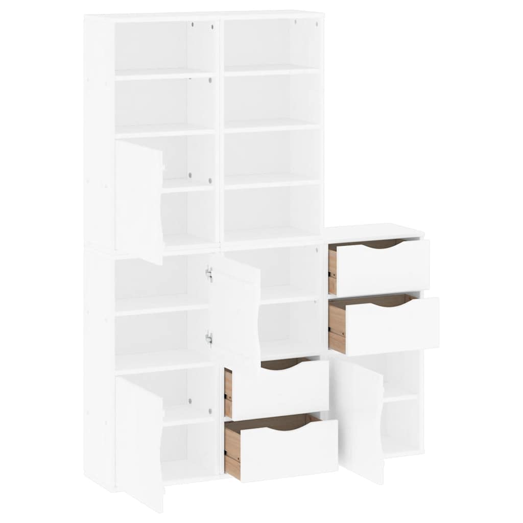 vidaXL Dulapuri laterale 5 buc ODDA alb 40x24x79 cm lemn masiv de pin