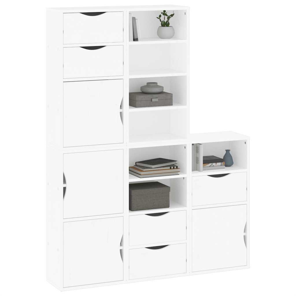 vidaXL Dulapuri laterale 5 buc ODDA alb 40x24x79 cm lemn masiv de pin