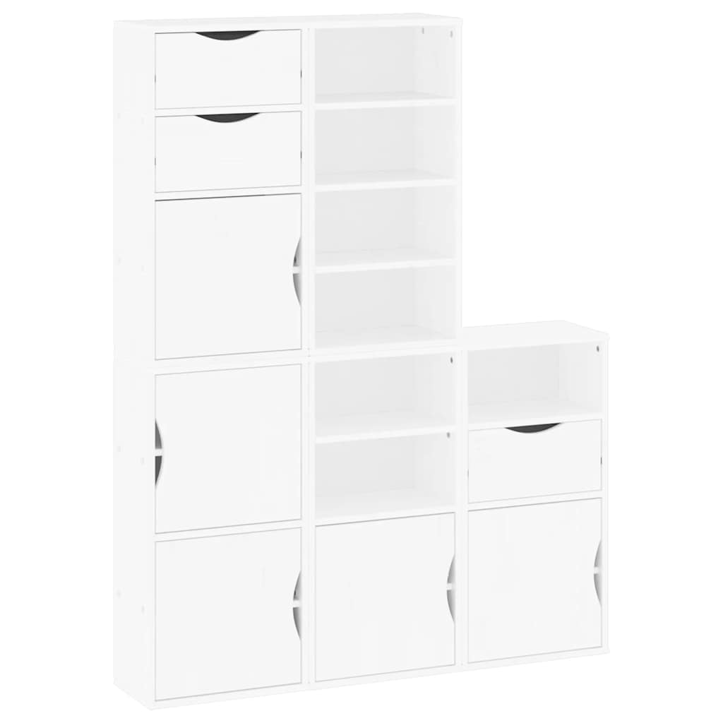 vidaXL Dulapuri laterale 5 buc ODDA alb 40x24x79 cm lemn masiv de pin