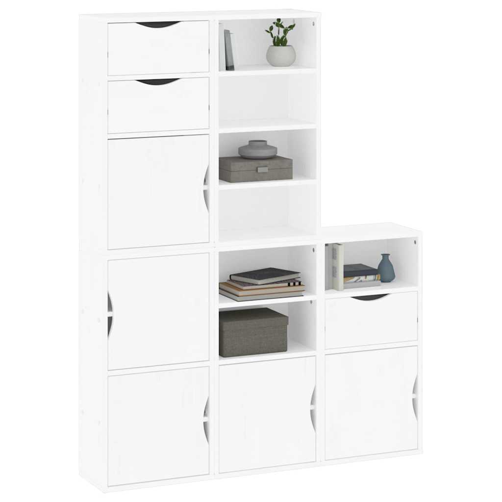 vidaXL Dulapuri laterale 5 buc ODDA alb 40x24x79 cm lemn masiv de pin