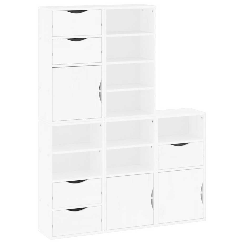 vidaXL Dulapuri laterale 5 buc ODDA alb 40x24x79 cm lemn masiv de pin