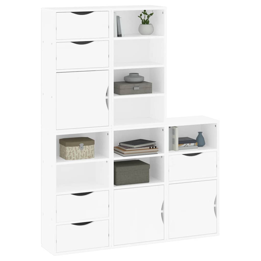 vidaXL Dulapuri laterale 5 buc ODDA alb 40x24x79 cm lemn masiv de pin