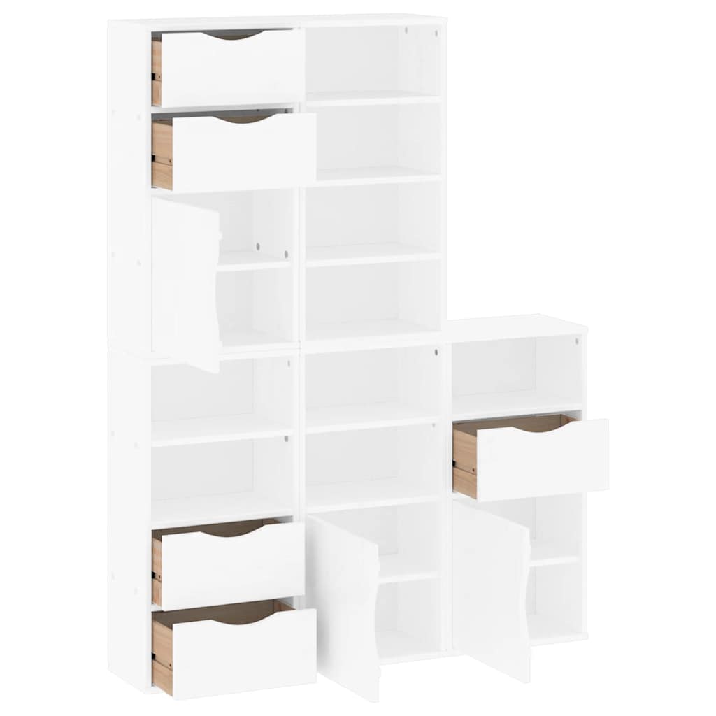 vidaXL Dulapuri laterale 5 buc ODDA alb 40x24x79 cm lemn masiv de pin