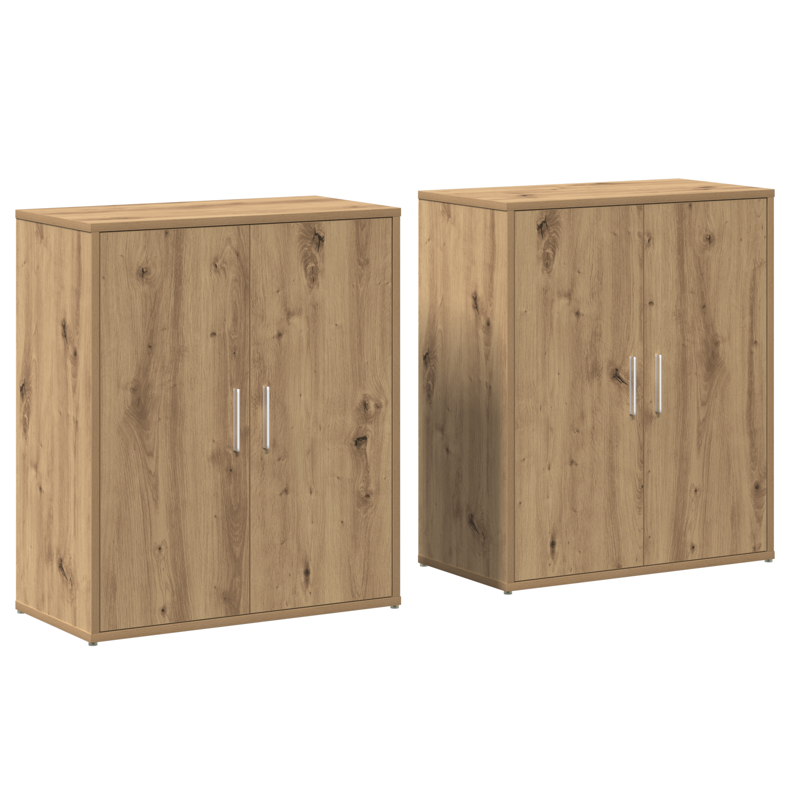 vidaXL Bufet 2 pcs stejar artizanal 60 x 31 x 70 cm Lemn compozit vidaXL Bufet 2 pcs stejar artizanal 60 x 31 x 70 cm Lemn compozit