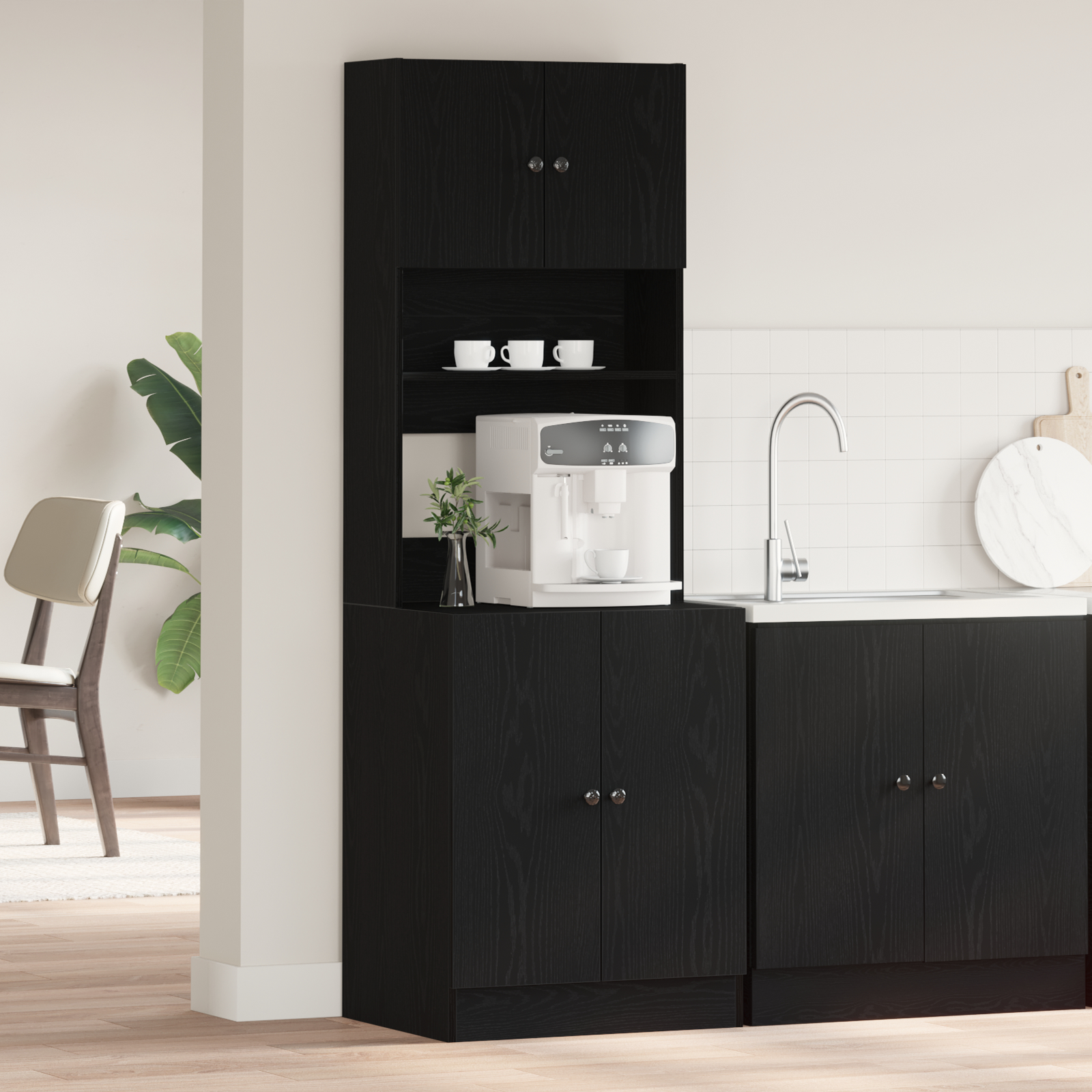 vidaXL Dulap de bucătărie Stejar negru 60 x 50 x 180 cm Lemn compozit