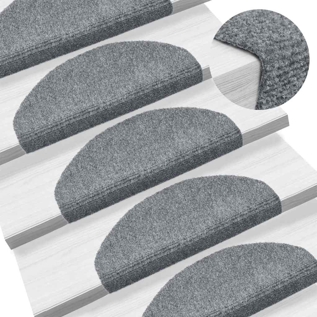 vidaXL Covorașe autoadezive pentru scări, 20 buc., 65x21x4 cm, gri deschis, semirotunde, mari vidaXL Covorașe autoadezive pentru scări, 20 buc., 65x21x4 cm, gri deschis, semirotunde, mari