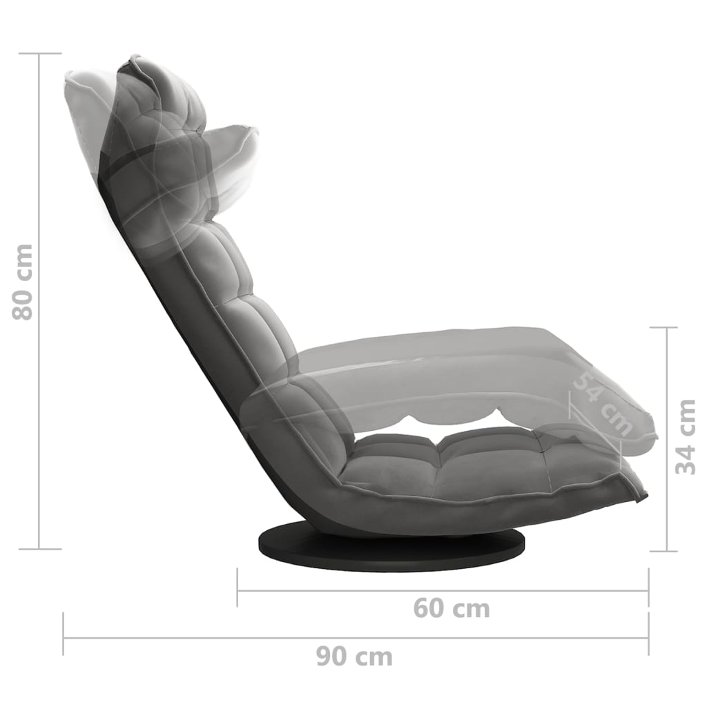 vidaXL Scaun de podea pivotant, gri închis, catifea vidaXL Scaun de podea pivotant, gri închis, catifea