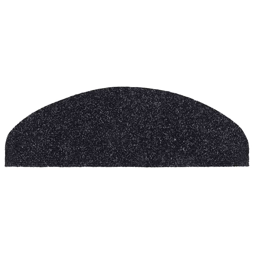 vidaXL Covorașe autoadezive pentru scări, 30 buc., 65x21x4 cm, negru, semirotunde, mari