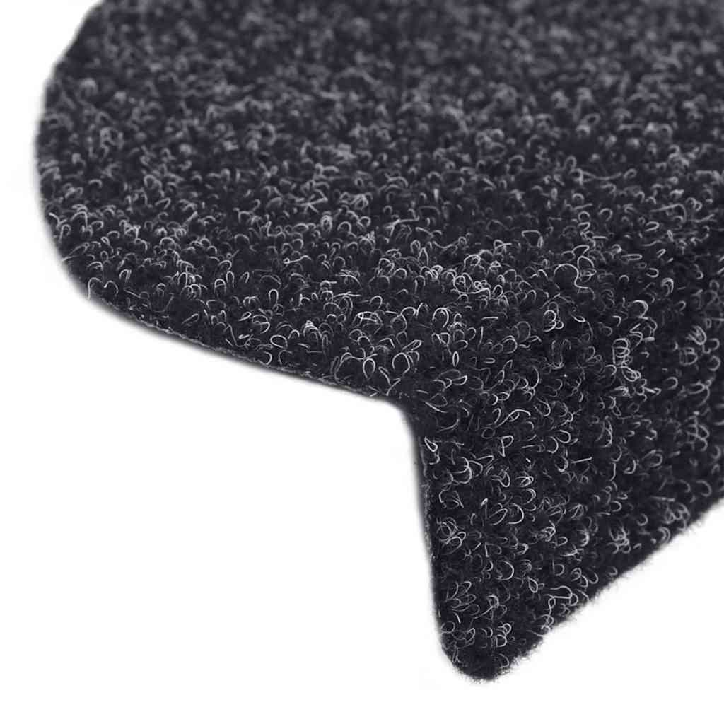 vidaXL Covorașe autoadezive pentru scări, 30 buc., 65x21x4 cm, negru, semirotunde, mari