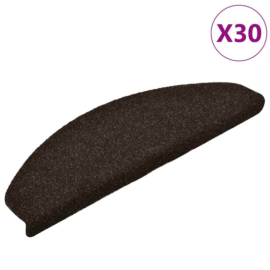 vidaXL Covorașe pentru scări autoadezive, 30 buc., 65x21x4 cm, maro închis, semirotunde, mari vidaXL Covorașe pentru scări autoadezive, 30 buc., 65x21x4 cm, maro închis, semirotunde, mari