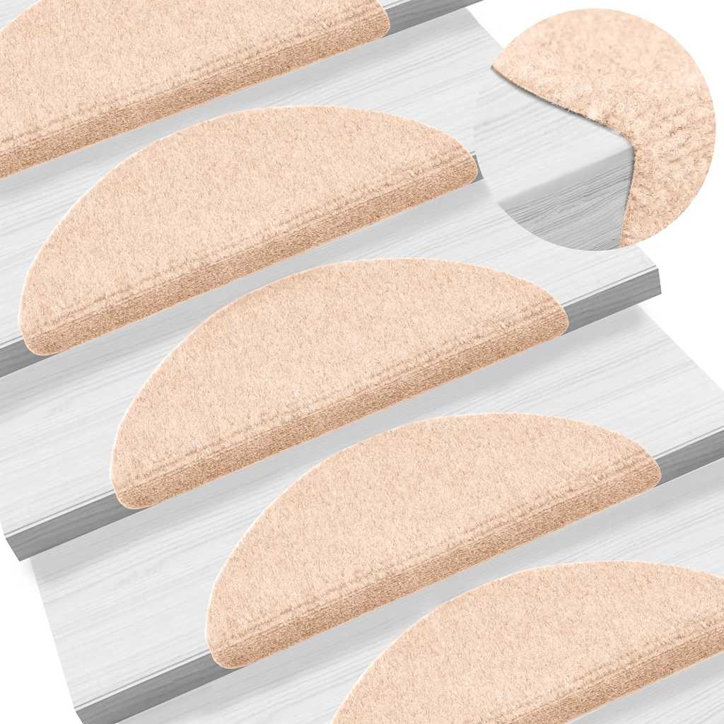 vidaXL Covorașe autoadezive pentru scări, 20 buc., 56x17x3 cm, crem, semirotunde vidaXL Covorașe autoadezive pentru scări, 20 buc., 56x17x3 cm, crem, semirotunde