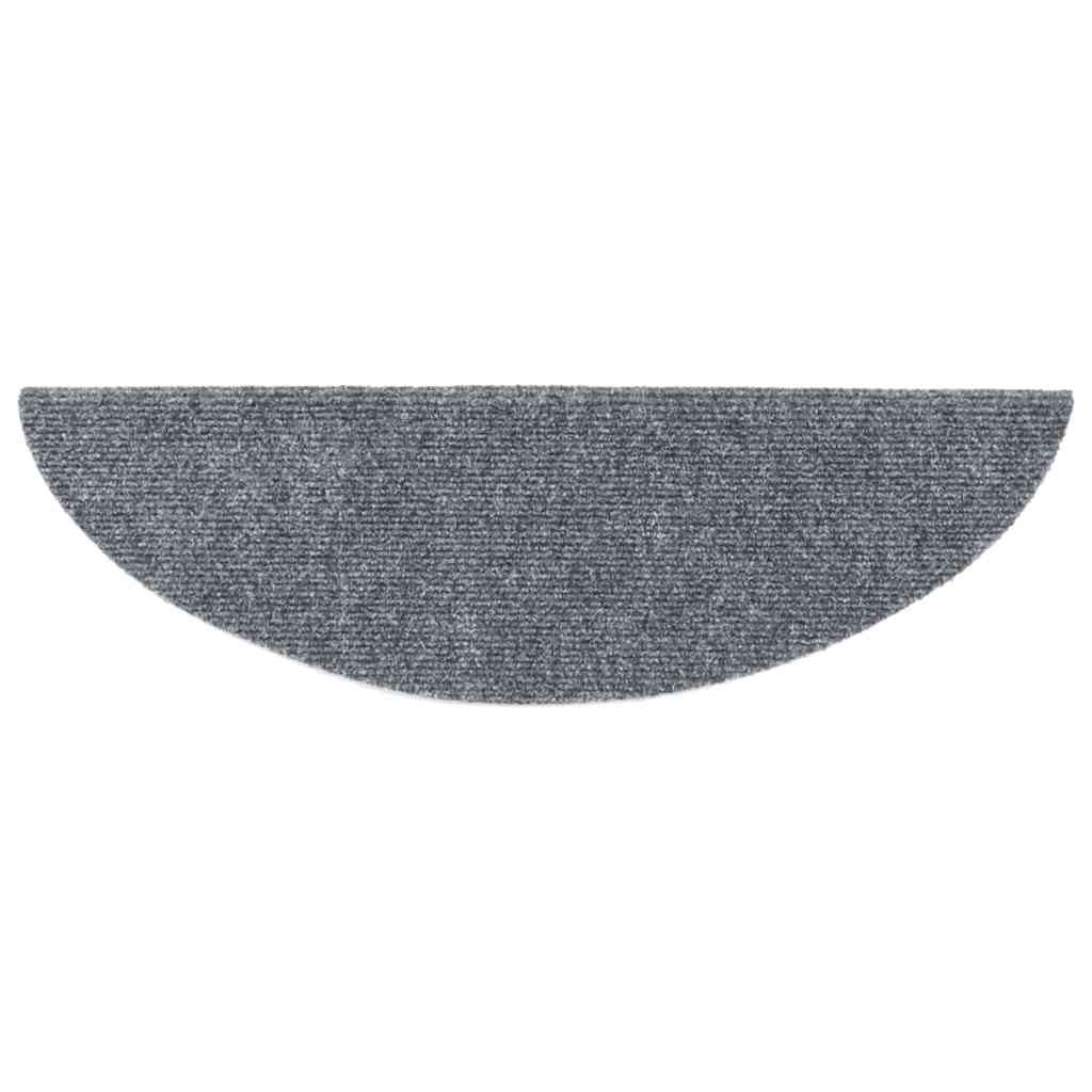 vidaXL Covorașe autoadezive pentru scări, 20 buc., 56x17x3 cm, gri deschis, semirotunde vidaXL Covorașe autoadezive pentru scări, 20 buc., 56x17x3 cm, gri deschis, semirotunde