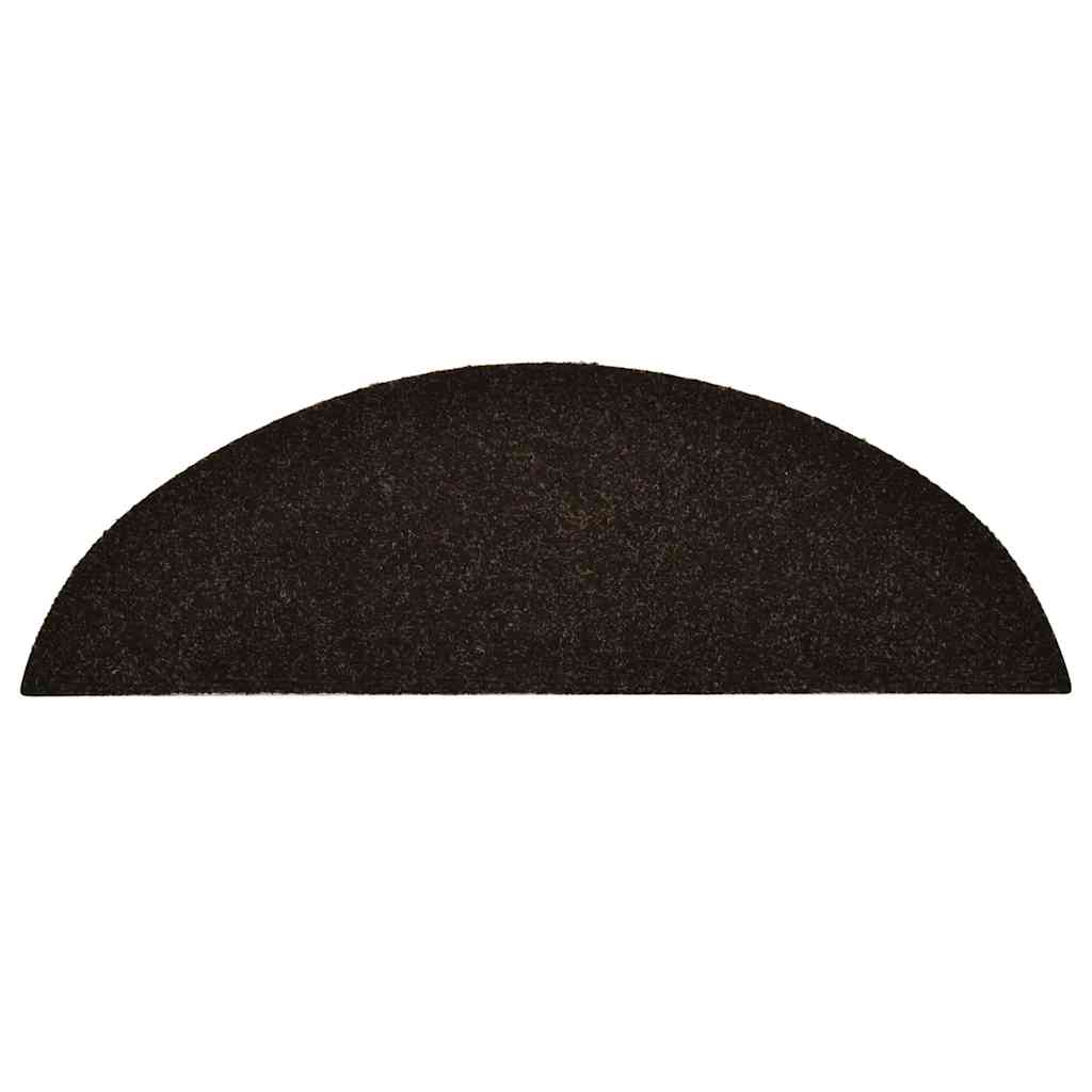 vidaXL Covorașe autoadezive pentru scări, 20 buc., 56x17x3 cm, maro închis, semirotunde