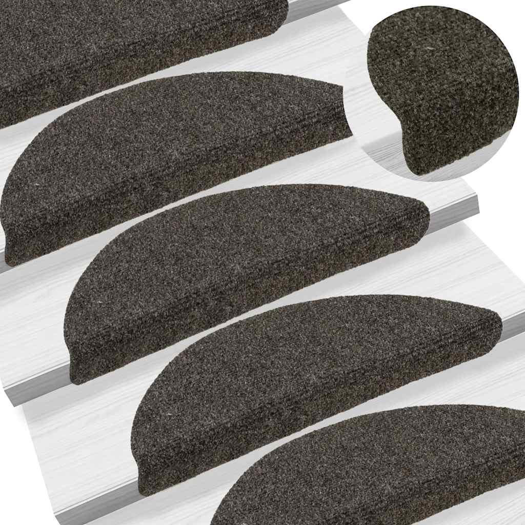 vidaXL Covorașe pentru scări autoadezive, 20 buc., 56x17x3 cm, antracit, semirotunde vidaXL Covorașe pentru scări autoadezive, 20 buc., 56x17x3 cm, antracit, semirotunde
