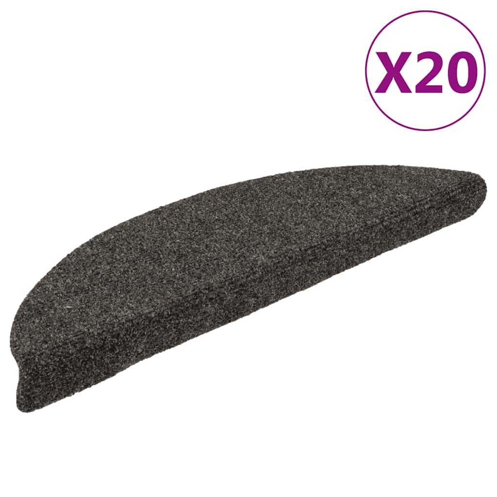 vidaXL Covorașe pentru scări autoadezive, 20 buc., 56x17x3 cm, antracit, semirotunde vidaXL Covorașe pentru scări autoadezive, 20 buc., 56x17x3 cm, antracit, semirotunde