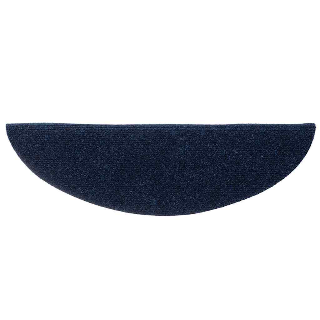 vidaXL Covorașe scări autoadezive, 20 buc., 56x17x3 cm, semirotunde, bleumarin